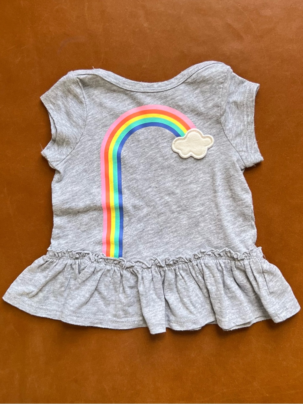 Rainbow Cloud Peplum Shirt, 12mo